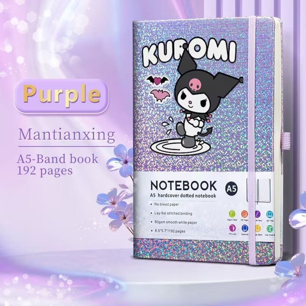 #6113 Kuromi Iridescent Notebook - Purple